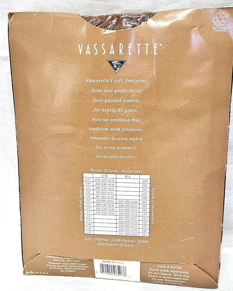 Medias Medias Vassarette Top de Encaje Hasta el Muslo Nylon Transparente Medianas Largas Beige De Colección Foto 2 de 2