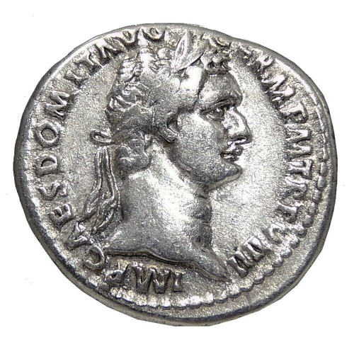 DOMITIAN /Goddess Minerva with Thunderbolt, Shield. Roman Empire Denarius Coin - Picture 3 of 10