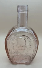 Vintage Wheaton Glass, Horseshoe Medicine Co Bitters Brown Pink Bottle 7.5"x 4”