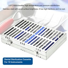 Dental Autoclave Sterilization Cassette Rack Box Tray For 10 Instruments
