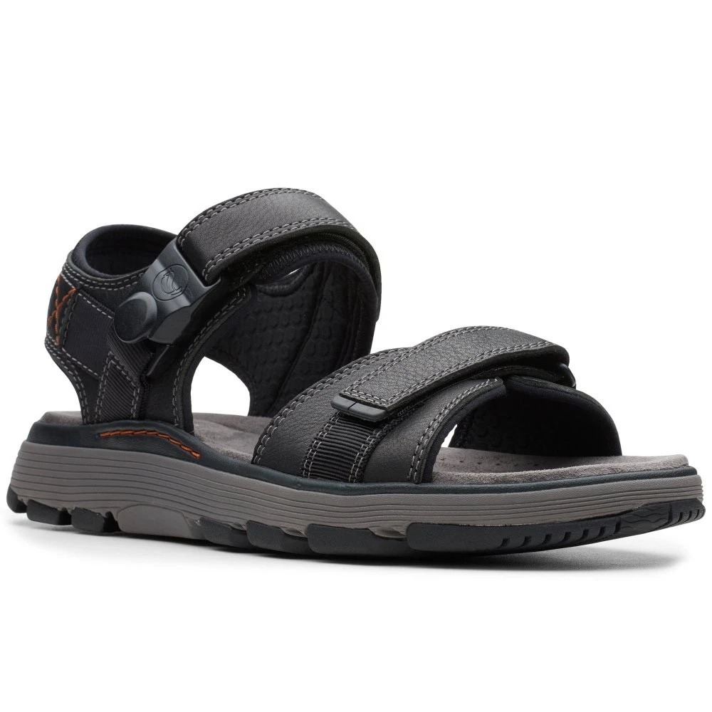 Clarks Mens UN TREK PART Black Leather Sandals
Opens in a new window or tab