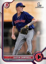 2022 Bowman Draft #BD-113 Justin Campbell Cleveland Guardians 1st Bowman