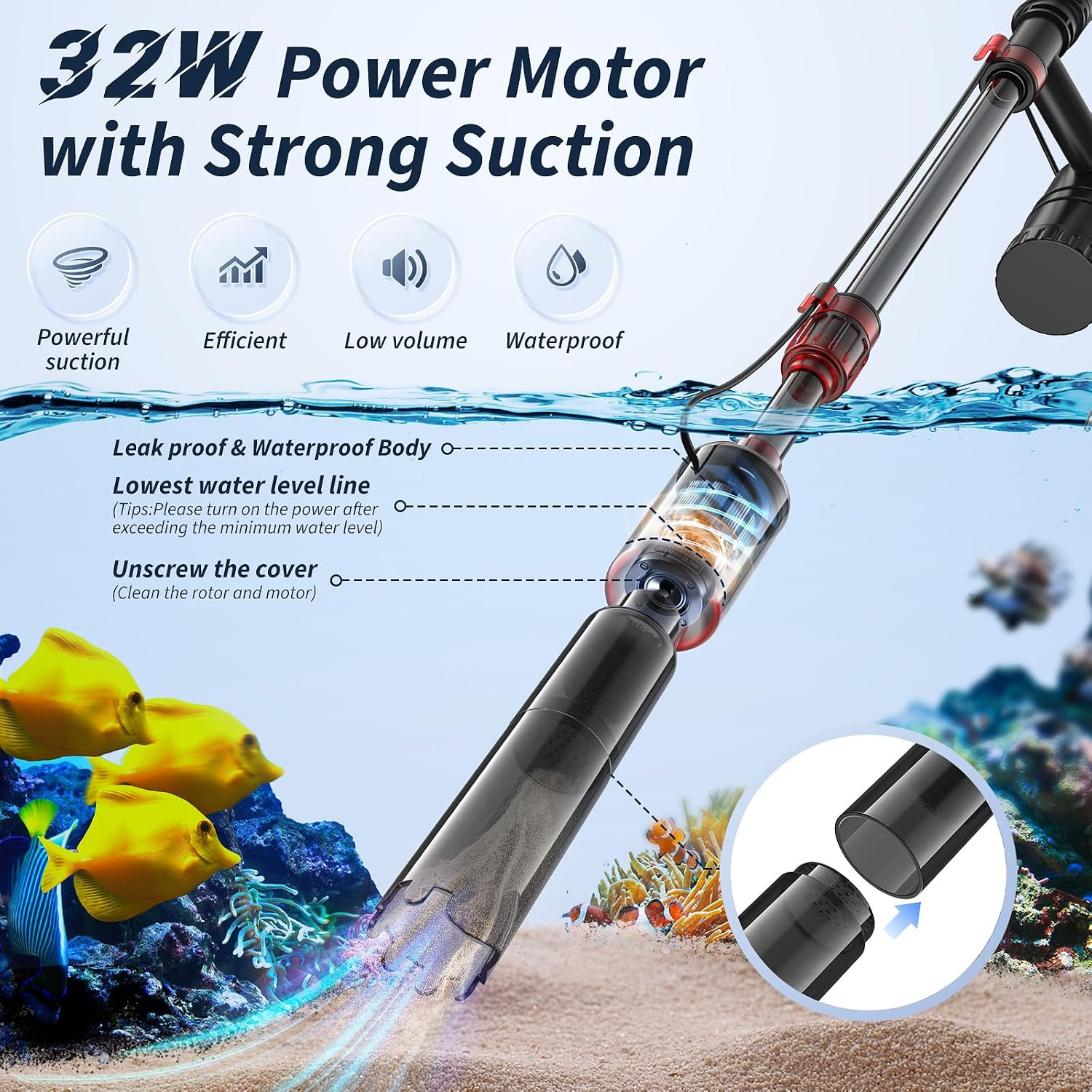 Aspirapolvere Elettrico per Acquario Fish Tank Cleaner foto 3