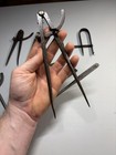 Lot Of Antique Leather Tools Wing Dividers Compass Huber Osborne Stow & Wilcox — photo 2