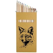 12 x 'Fox Portrait' Long 178mm Coloured Pencils / Pencil Set PE00074353 