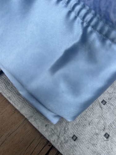 Vintage Kenwood Blue Virgin Wool Blanket Silky Satin Trim 72x90 Original Box - Picture 20 of 24