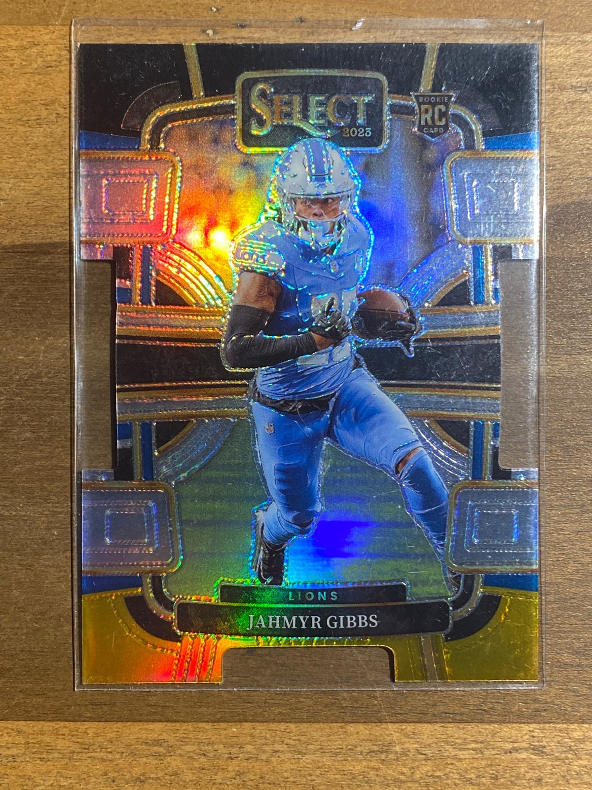 2023 Panini Select #34 Jahmyr Gibbs Black and Gold Prizm Die Cut
