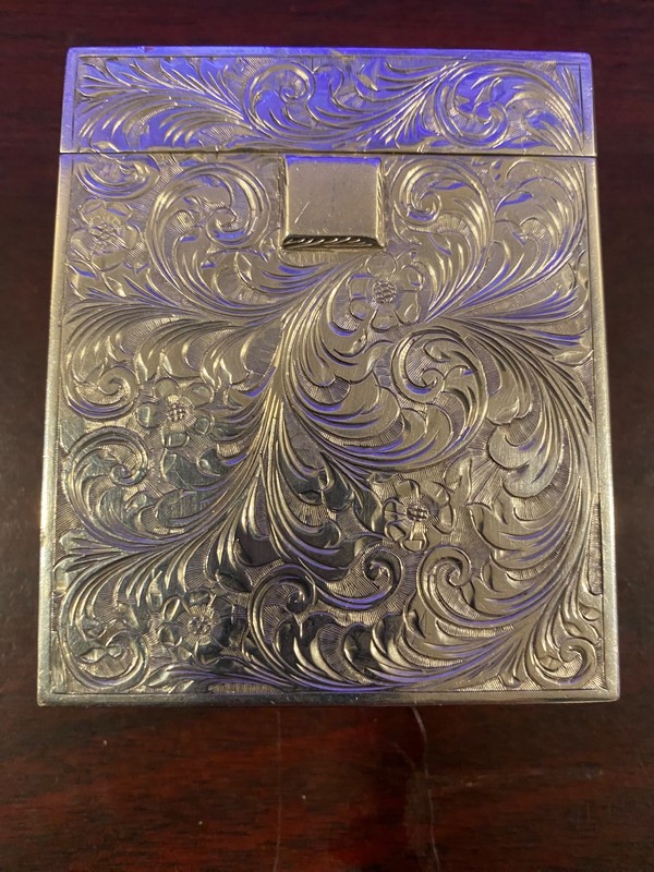 Italy Maker F. Peruzzi Antique Renaissance Revival Sterling Silver Cigarette Box