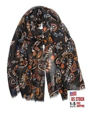 Large Boho Scarf for Women Lightweight Floral Printed Scarves Fall Winter 47