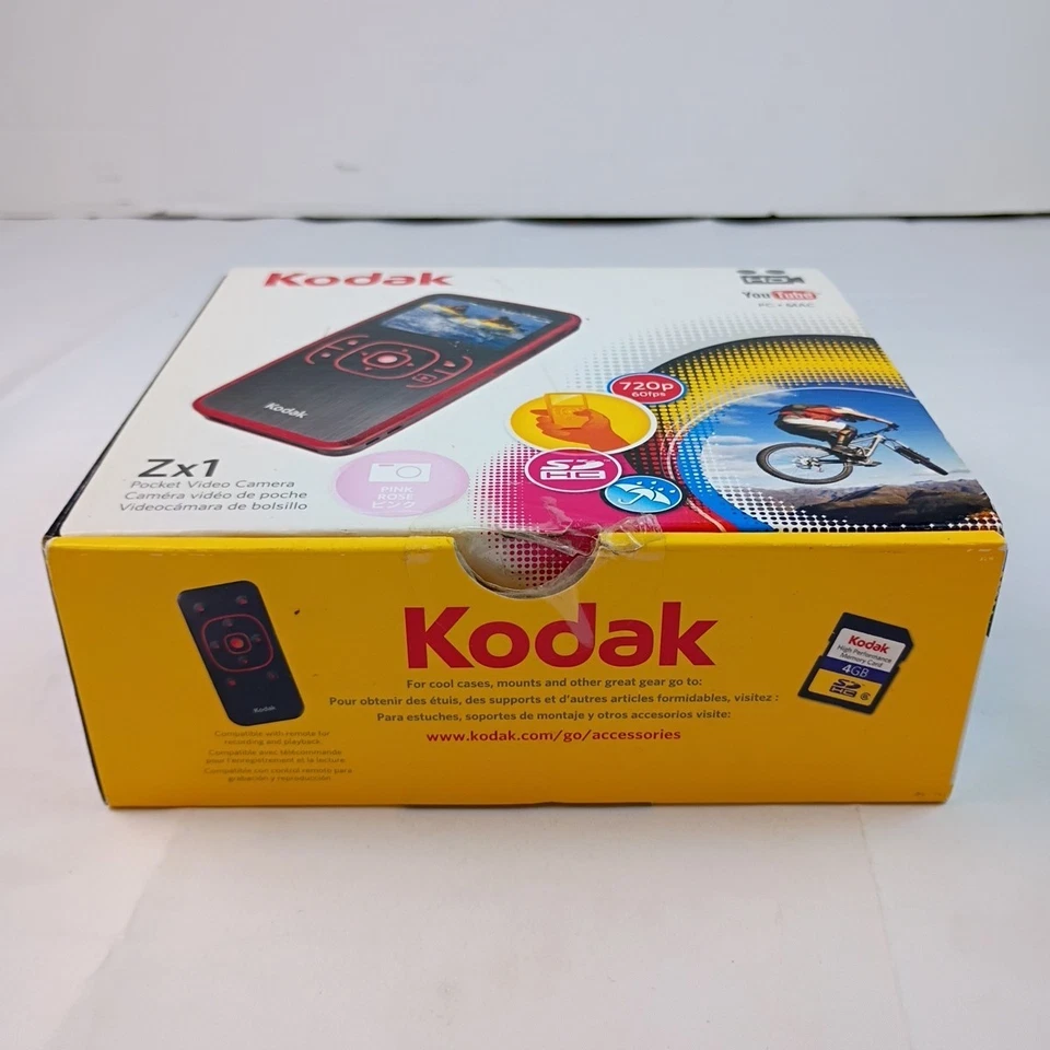 Kodak Zx1 Pocket Video Camera Pink Rose 720p 60fps Weather Resistant Brand New - Image 2 of 4