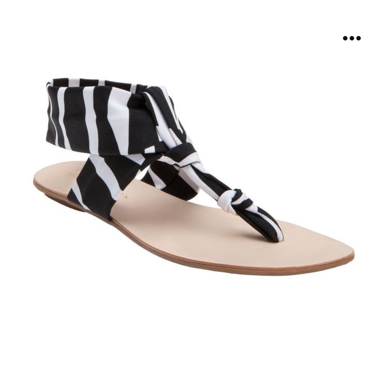 APL Trina Turk sandali nero bianco stampa zebrata gladiatore cinturino alla caviglia perizoma piatto 9 5