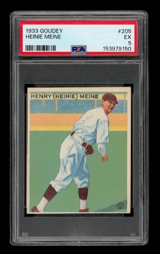 1933 Goudey Set-Break #205 Heinie Meine PSA 5 EX