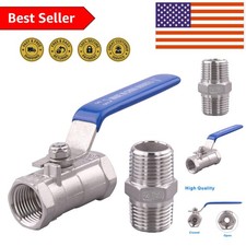 Durable 1/2 Inch Stainless Steel Ball Valve - Max 1000 PSI for Water, Oil, Gas