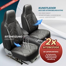 Sitzbezüge Auto BMW 1er F70 120 2024 2025 - Vollumschließende Autositzbezüge Vordersitze Schwarz Mit Kissen, 4-Jahreszeiten