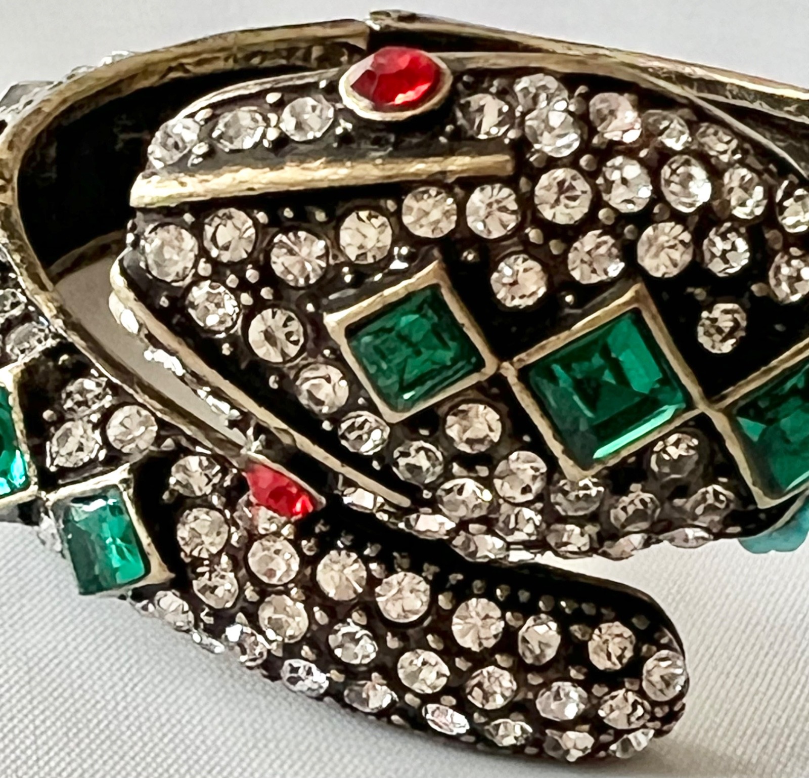 SNAKE Serpent Hinged Bracelet ruby turquoise KJL … - image 15