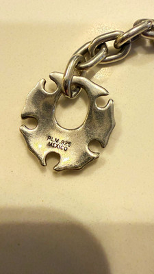 Robert Lee Morris 925 Sterlingsilber Knebel Oval Glieder Bettelarmband 7 Zoll