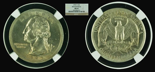 1995-P 25C NGC MS63 - Broadstruck (Washington Quarter Mint Error) 12