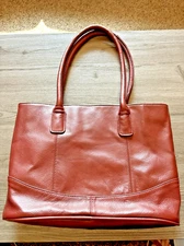 AMERI Leather Cordovan  Hand Bag, 14" W x 10.5" T & 4 " D w 9" Sholder Handle