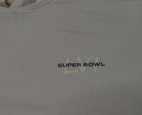 Super Bowl LVI Lightweight Hoodie Unisex 3XL Cream Stretch Pullover NFL - Picture 2 of 6