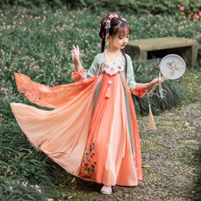Girls Chinese Style Hanfu Ancient Costume Dress Fairy Summer Children Tang Suit