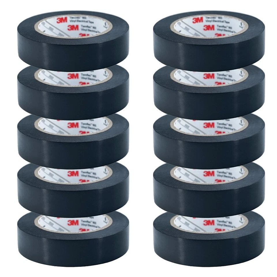 (0,20€/m) 3M Isolierband Schwarz 10 m Temflex 165 VDE 10 Stk elektro 15 mm Vinyl