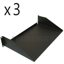 3 Pack - Cantilever Relay Rack Mount Steel Server Monitor Shelf 19" 2U 10" Deep