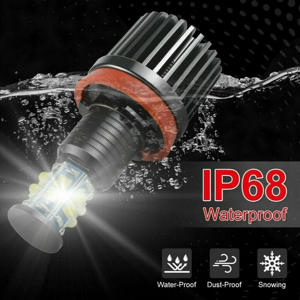 Luz de pie LED H8 Angel Eyes 120W para BMW E60 E61 E71 E70 E82 E90 E91 E92 X5 X6 - Imagen 3 de 4