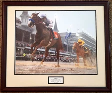 Justify Kentucky Derby Remote 16" x 20" Photo framed Signed Mike Smith New!