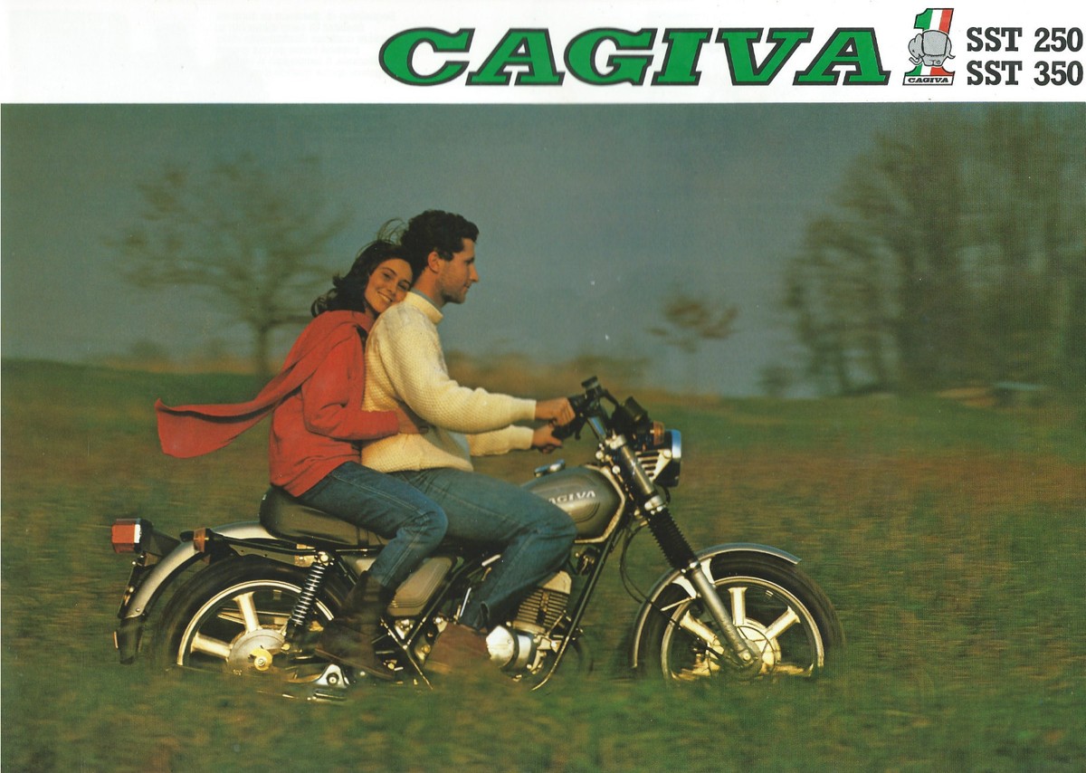 Brochure CAGIVA SST 250 SST 350 Moto d'Epoca primi anni 80