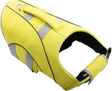 Dog Life Jacket High Visibility With Rescue Handle  Neck Support Size Small