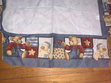 VTG Blue Jean Teddy Crib Skirt/Dust Ruffle