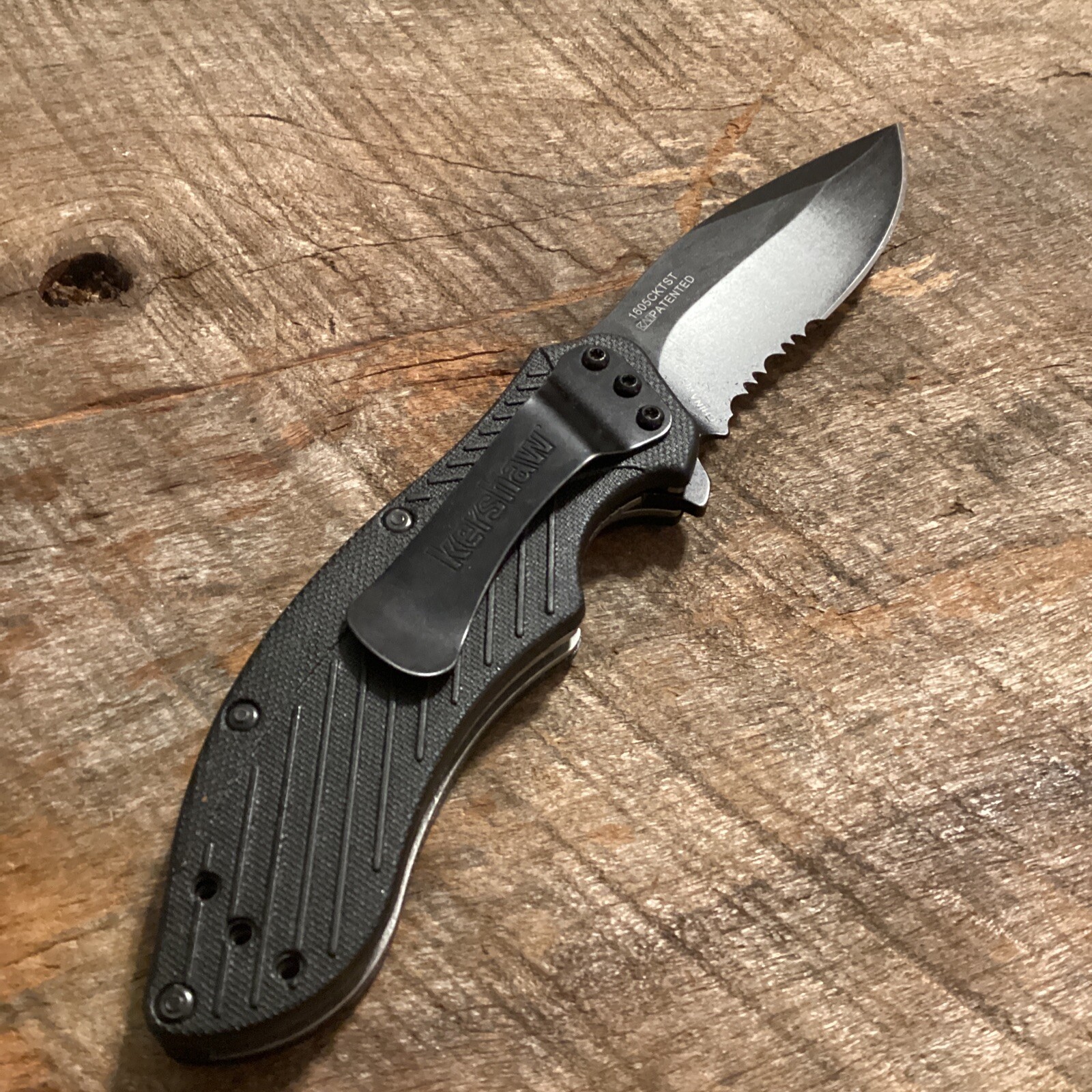 Kershaw 1605CKTST Clash Folding Serrated Knife Black 87171031491 eBay