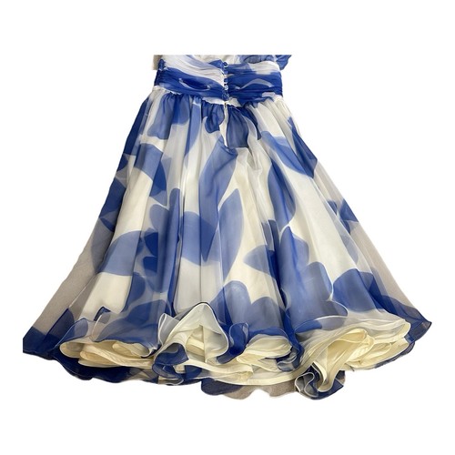 Vintage Raul Blanco Evenings Dress Women Sz 10 Purple Blue White Chiffon Ruffle - Picture 16 of 20