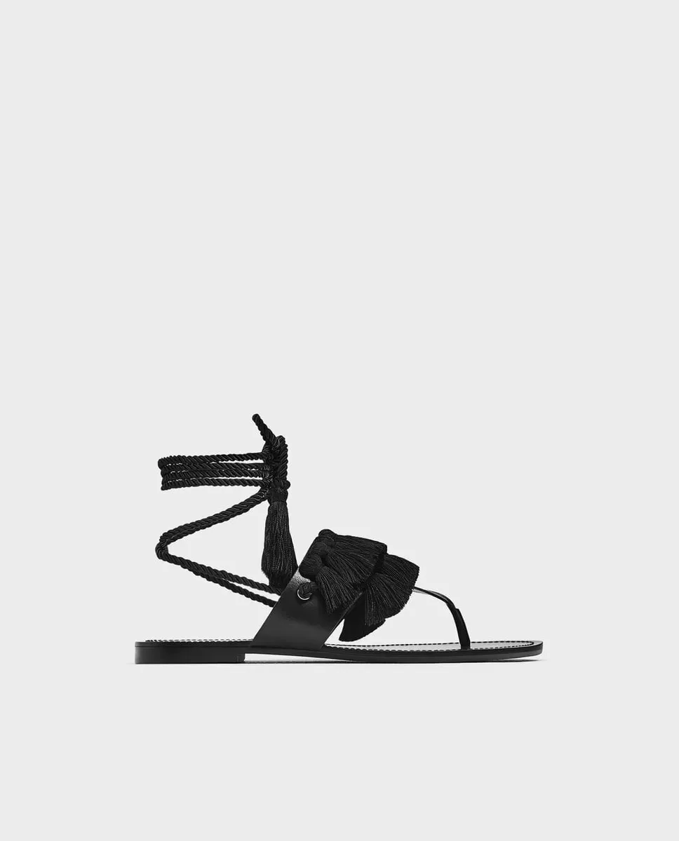 Sandals with tassels best sale zara