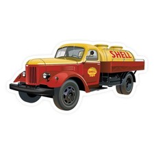 Shell Oil Truck Steel Die Cut Sign Metal 3D Vintage Style