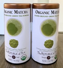 2X Organic Matcha Stone Ground Green Tea Powder Republic Of Tea - 1.5oz 30 Cups