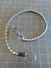 Wallet CHAIN PARACORD OLIVE & TANLight Strong Thick Biker Wallet Key BY STITCH