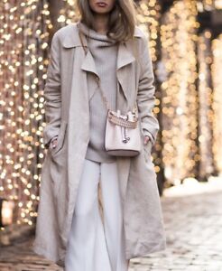 ZARA 100% Canvas Trench Coat Linen 