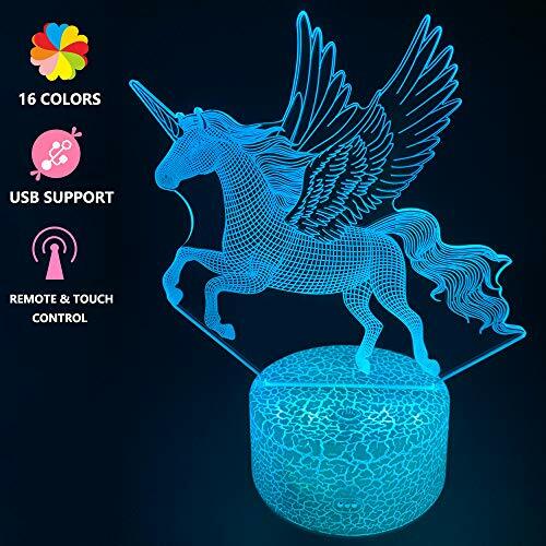 Unicorn Night Light, 3D Unicorn Lamp Kids Night Light 16 Colors Change with | eBay