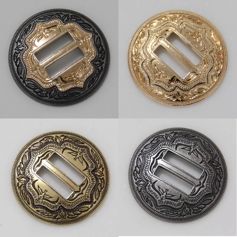 Concho #132 28mm - Crâne Et Croix - Finition Argent Antique - Pour Cuir (leathercraft)