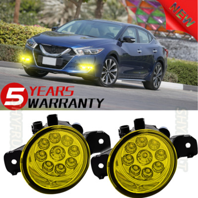 Pair Bumper LED Fogs Driving Lamps For Nissan Maxima 2007-2016 H11 110W  yellow