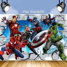 Superhero Avengers Backdrop Boys Birthday Party Photo Background Home Studio