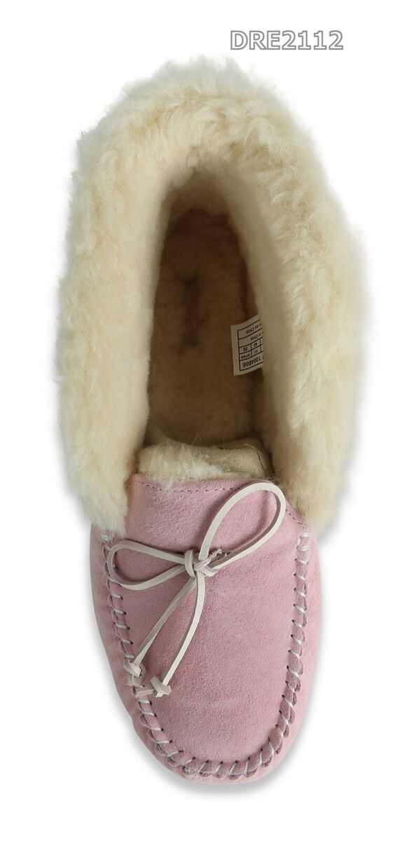 UGG Alena English Primrose Fur Suede Slippers Womens Size *NEW
