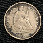 1861 Silver Seated Liberty Half Dime Philadelphia Mint Very Fine Condition