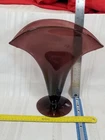 Vintage Blenko Handmade Art Glass Purple Fan Vase