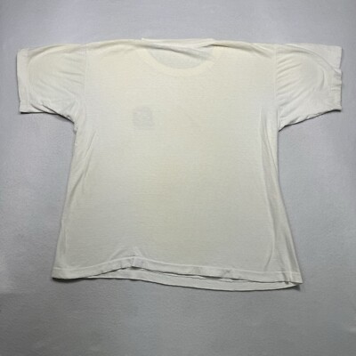 T-shirt Vintage 80s British Navy Pusser's Rum - Vierges - Homme - Taille L - Blanc - Single Stitch