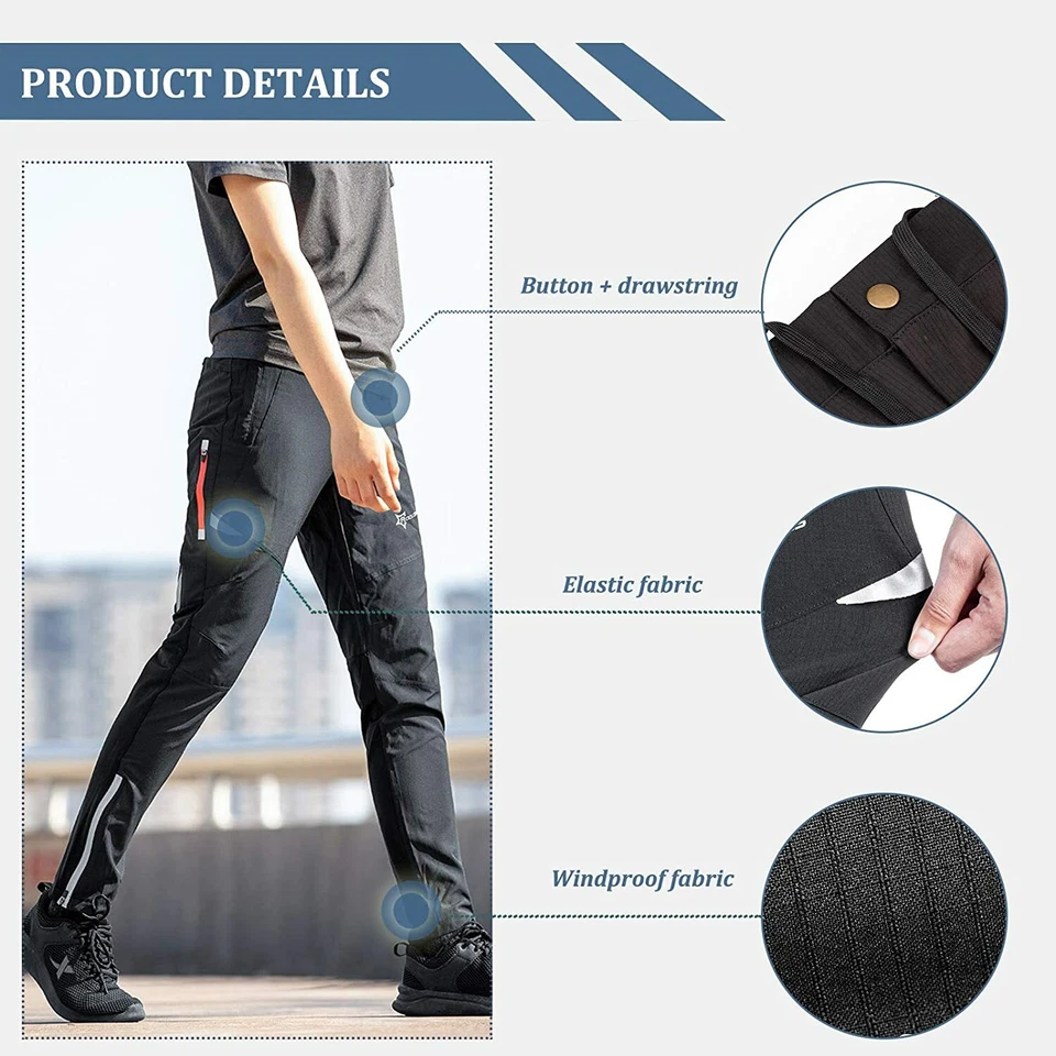 RockBros Cycling Pants Breathable Elastic Casual Tights Sports Long Trousers UK - Image 4 of 4