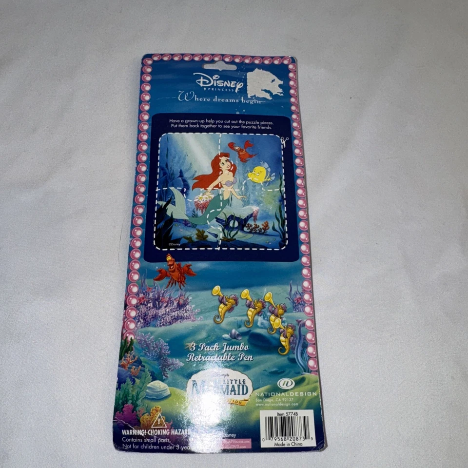 Винтажные выдвижные ручки Little Mermaid Party Favor Spec Edit 3 шт. - Изображение 3 из 3