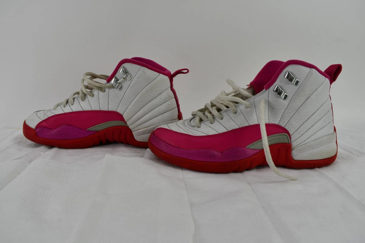 Nike Air Jordan 12 Retro Dynamic Pink Style 510815-109 Size 6Y Womens 7.5