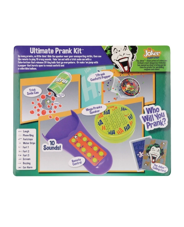 The Joker Prank Shop DC Ultimate Prank Kit, 3 em 1 | 2020 Raro Quente | Novo Na Caixa - Imagem 2 de 4